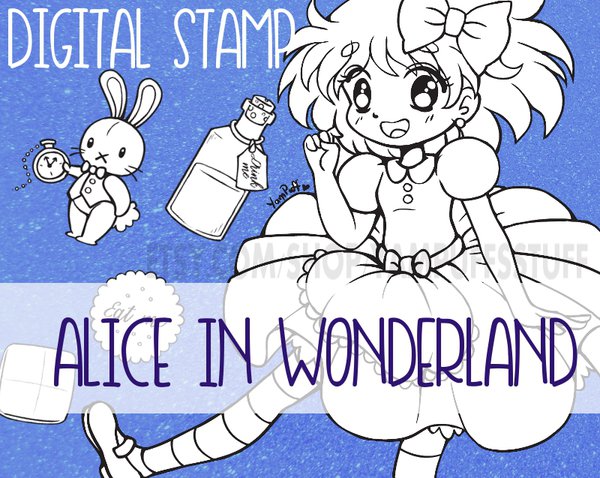 Alice in Wonderland Digital Stamp