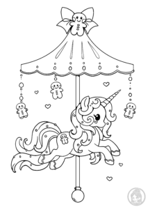 holiday carousel pony lineart by yampuff