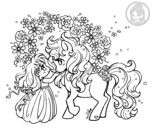spring chibi and pony lineart by yampuff