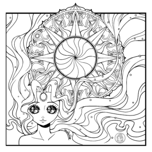 sun mandala lineart by yampuff