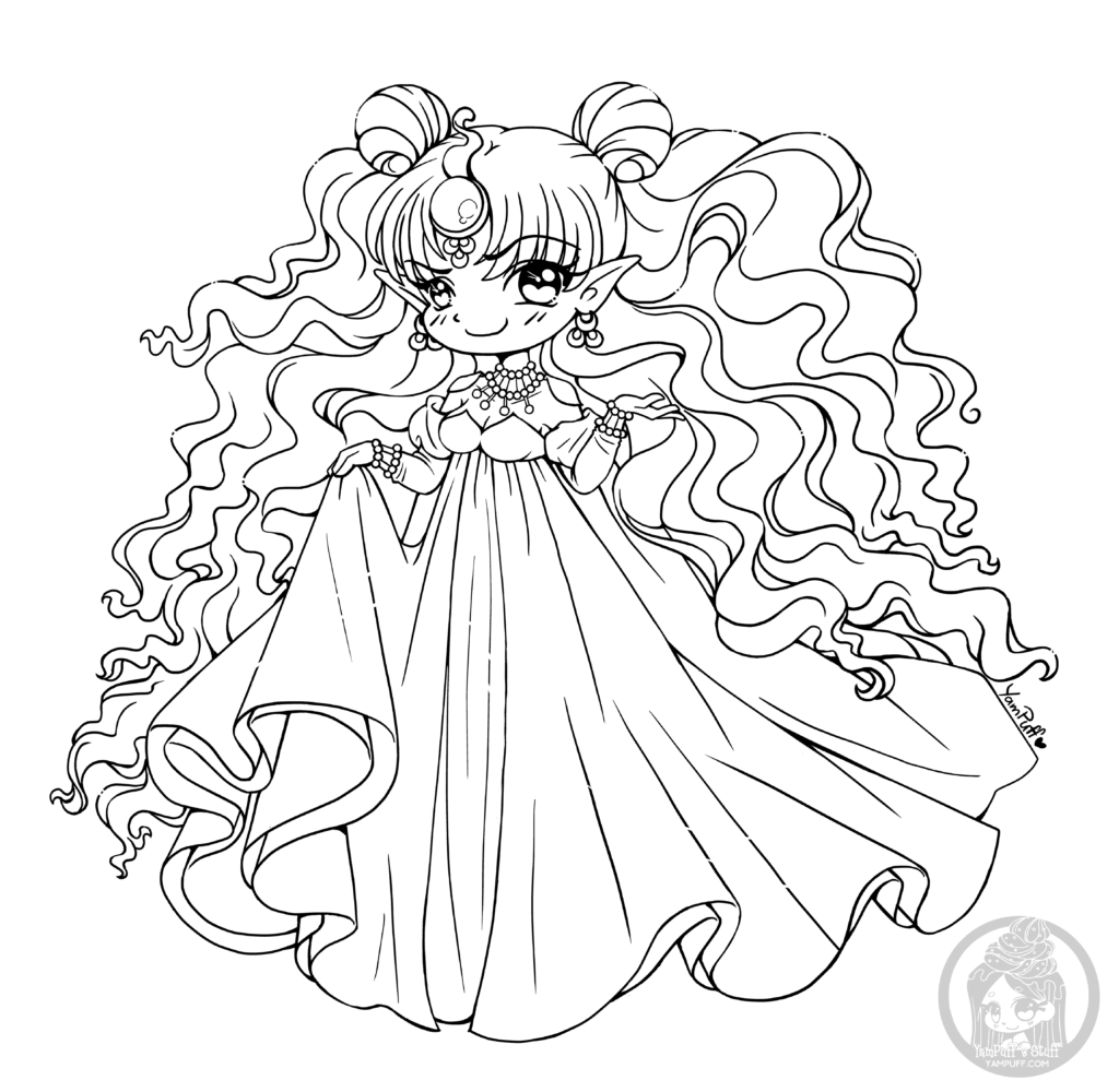 Nehelenia chibi lineart by yampuff