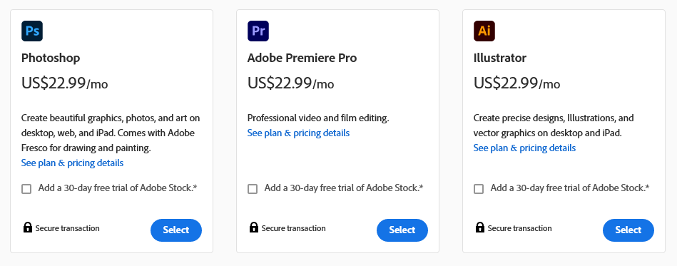 Photoshop prices