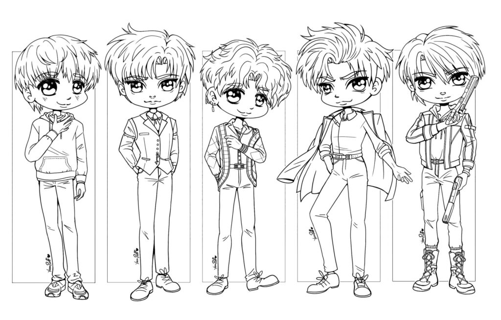 Love and Deep Space Chibi Coloring Page